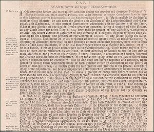 Imagen del vendedor de Conventicles Act 1670 c. 1. An Act to prevent and suppress seditious Conventicles. a la venta por Cosmo Books