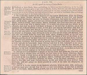 Sale of Horses Act 1555 c. 7. An Act against the Buying of stolen Horses.