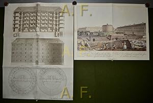 Der Narrenturm - 2 Grundrisse, Aufriß und Querschnitt, Tuschfeder, teilweise laviert, um 1784. De...