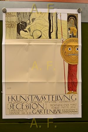 Gustav Klimt, Theseus und Minotaurus, 1897, Plakat der 1. Ausstellung der Secession, Farblithogra...