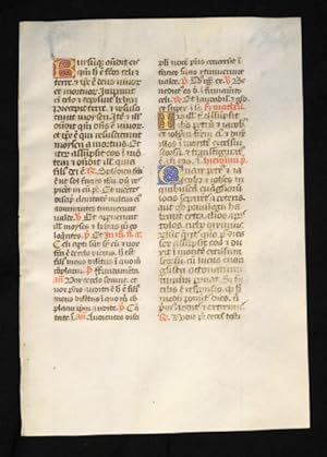 Leaf on vellum from a breviary, Tours ca. 1485