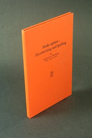 Bild des Verkufers fr Shake-speare: handwriting and spelling. zum Verkauf von Steven Wolfe Books