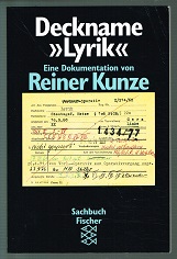 Seller image for Deckname "Lyrik": Eine Dokumentation von Reiner Kunze. - for sale by Libresso Antiquariat, Jens Hagedorn