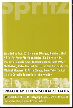 Bild des Verkufers fr Sprache im technischen Zeitalter 196, DEzember 2010, 48. Jahrgang zum Verkauf von Graphem. Kunst- und Buchantiquariat