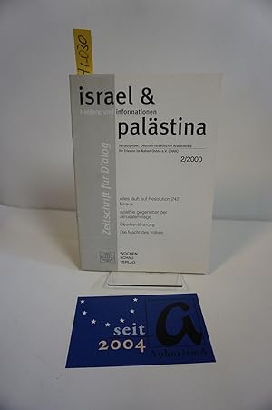 Bild des Verkufers fr israel & palstina - Zeitschrift fr Dialog. Heft 2/2000. zum Verkauf von AphorismA gGmbH
