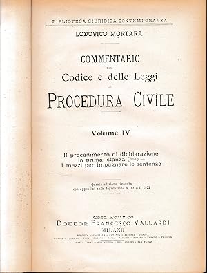 Commentario del Codice e delle Leggi di Procedura Civile, vol. 4°