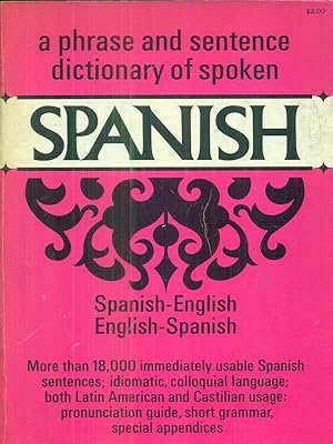 Bild des Verkufers fr Dictionary of spoken spanish zum Verkauf von Librodifaccia