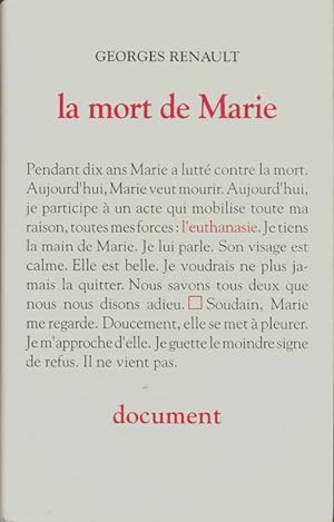 Seller image for La mort de Marie - Georges Renault for sale by Book Hmisphres