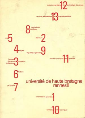 Annuaire de l'universit? de Haute Bretagne Rennes II 1979-1980 - Collectif