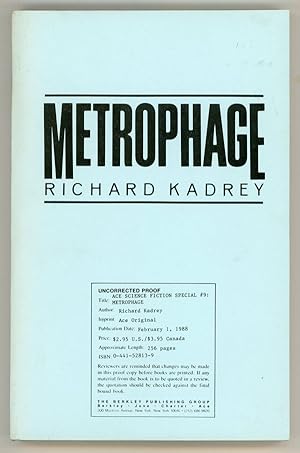 Imagen del vendedor de METROPHAGE . a la venta por Currey, L.W. Inc. ABAA/ILAB