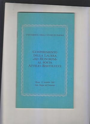 Conferimento della Laurea "ad honorem" al poeta Attilio Bertolucci. Parma, 15 Novembre 1984