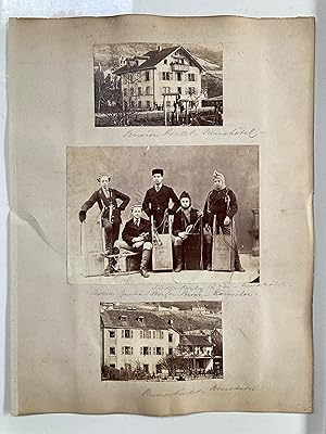 Swiss Winter sports/Neuchatel. Album page 28x21.5 cm, with three photographs 1874-1875
