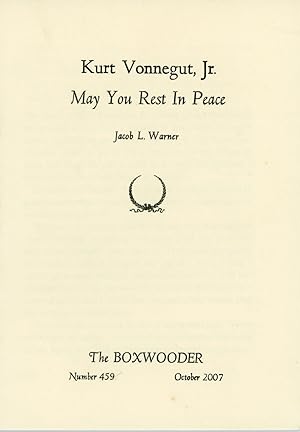 Seller image for KURT VONNEGUT, JR. MAY YOU REST IN PEACE [cover title] for sale by Currey, L.W. Inc. ABAA/ILAB