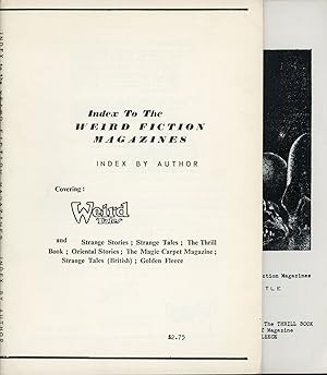 Bild des Verkufers fr INDEX TO THE WEIRD FICTION MAGAZINES: INDEX BY TITLE [and] INDEX BY AUTHOR zum Verkauf von Currey, L.W. Inc. ABAA/ILAB