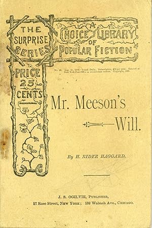 Image du vendeur pour MR. MEESON'S WILL . mis en vente par Currey, L.W. Inc. ABAA/ILAB