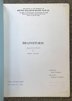 BRAINSTORM . Final Revised Draft September 21, 1981