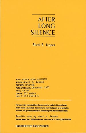 Seller image for AFTER LONG SILENCE for sale by Currey, L.W. Inc. ABAA/ILAB