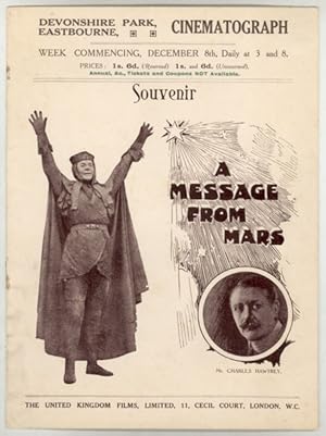 Image du vendeur pour MR. CHARLES HAWTREY IN A CINEMATOGRAPH VERSION OF A MESSAGE FROM MARS by Richard Ganthony . Adapted from the Play and Produced by Mr. J. Wallett Waller . mis en vente par Currey, L.W. Inc. ABAA/ILAB