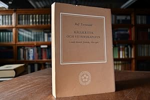 Seller image for Kllkritik och Vetenskapssyn i svensk historisk forskning 1820-1920. for sale by Gppinger Antiquariat