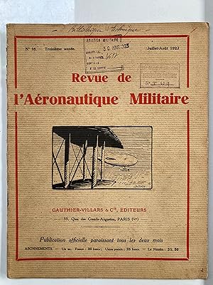 Early Aviation. Revue de l'Aeronautique Militaire No 16, July August 1923