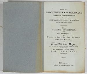 Bild des Verkufers fr ber die Erscheinungen am Leichname Erhngter und Ertrunkener, und hauptschlich ber die Vernderungen der Lymphdrsen bei die bei diesen Todesarten. Eine Inaugural-Dissertation. zum Verkauf von Antiq. F.-D. Shn - Medicusbooks.Com