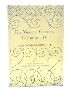 Seller image for On Modern German Literature: v. 4 for sale by World of Rare Books
