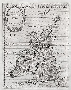 Image du vendeur pour Isles Britanniques" - British Isles Great Britain Ireland Grobritannien Irland map Karte carte mis en vente par Antiquariat Steffen Vlkel GmbH