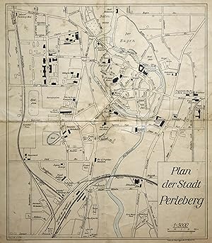 Stadtplan, " Plan der Stadt Perleberg, 1: 5000 ".