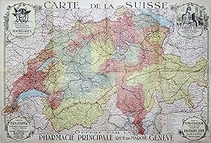 Farbdruck - Karte, b. Pharmacie Principale, "Carte de la Suisse".