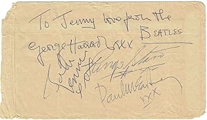 Signed envelope by the four members of the Beatles.