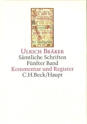 Bild des Verkufers fr Smtliche Schriften, 5 Bde. Smtliche Schriften Bd. 5: Kommentar und Register zum Verkauf von AHA-BUCH GmbH