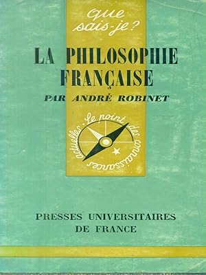 Bild des Verkufers fr La philosophie francaise zum Verkauf von Librodifaccia