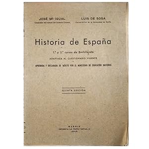 Seller image for HISTORIA DE ESPAA. 1 y 2 cursos de Bachillerato for sale by LIBRERIA CLIO