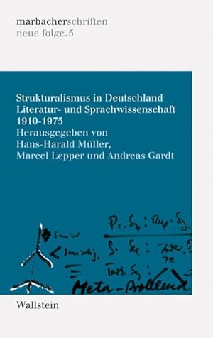 Bild des Verkufers fr Strukturalismus in Deutschland : Literatur- und Sprachwissenschaft 1910_-_1975 zum Verkauf von AHA-BUCH GmbH