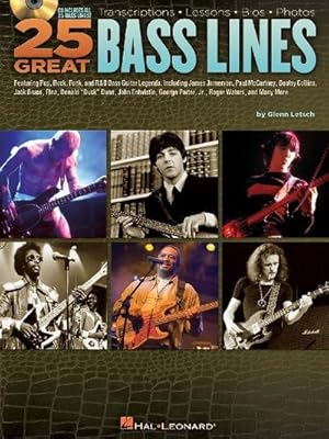 Imagen del vendedor de 25 Great Bass Lines - for Bass Guitar, w. Audio-CD : Transcriptions, Lessons, Bios, Photos a la venta por AHA-BUCH GmbH