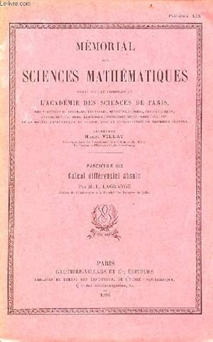 Image du vendeur pour Calcul diffrentiel absolu - Mmorial des sciences mathmatiques fascicule XIX. mis en vente par Le-Livre