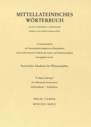 Bild des Verkufers fr Mittellateinisches Wrterbuch Band 4 Lieferung 42 zum Verkauf von AHA-BUCH GmbH