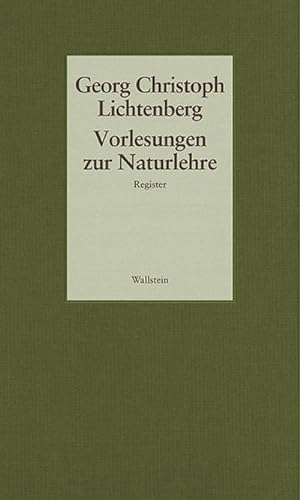 Image du vendeur pour Vorlesungen zur Naturlehre : Register mis en vente par AHA-BUCH GmbH