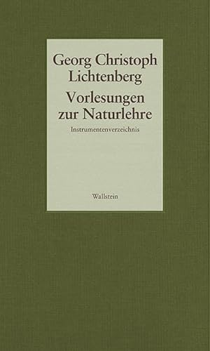 Image du vendeur pour Vorlesungen zur Naturlehre : Instrumentenverzeichnis mis en vente par AHA-BUCH GmbH