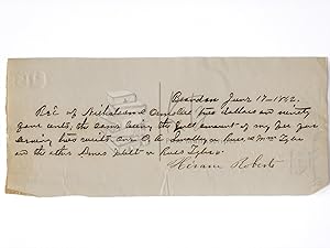 1842 Receipt for Services from Law Firm Nicholson & Ormsbee