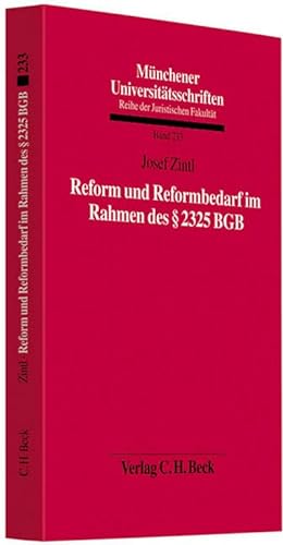 Bild des Verkufers fr Reform und Reformbedarf im Rahmen des  2325 BGB zum Verkauf von AHA-BUCH GmbH