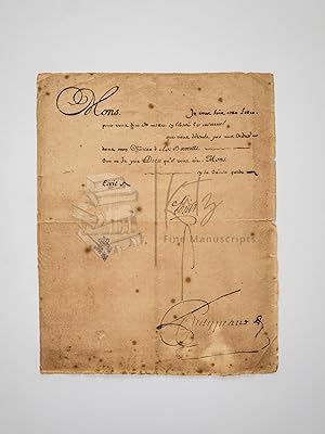 Letter Ordering Release of a Prisoner from the Bastille Signed by Louis XVI and Pierre Phillippeaux