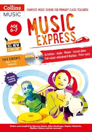 Bild des Verkufers fr Music Express: Age 6-7 (Book + 3cds + DVD-ROM): Complete Music Scheme for Primary Class Teachers [With CD (Audio) and DVD ROM] zum Verkauf von AHA-BUCH GmbH