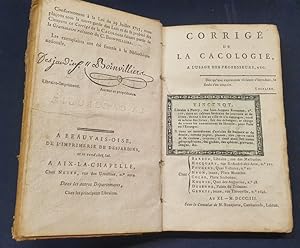 Corrigé de la Cacologie a l'usage des professeurs , etc