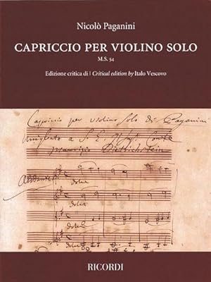 Bild des Verkufers fr Capriccio for Violin Solo: M.S. 54 Critical Edition zum Verkauf von AHA-BUCH GmbH