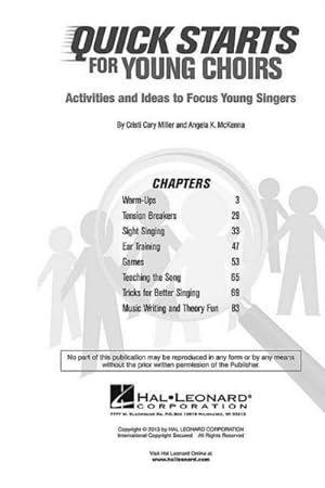 Bild des Verkufers fr Quick Starts for Young Choirs: Activities and Ideas to Focus Your Singers zum Verkauf von AHA-BUCH GmbH