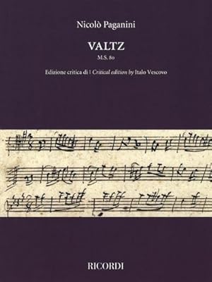 Bild des Verkufers fr Valtz M.S. 80: Critical Edition of Italo Vescovo Violin zum Verkauf von AHA-BUCH GmbH