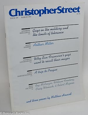Seller image for Christopher Street: #199, March, 1993: Gays in the Military, Arthur Miller, Why San Francisco Gays Want to Recall Their Mayor for sale by Bolerium Books Inc.