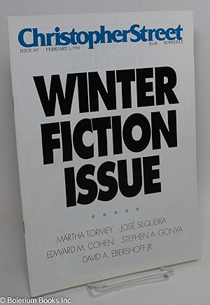 Immagine del venditore per Christopher Street: #197, February 1, 1993: Winter Fiction Issue venduto da Bolerium Books Inc.