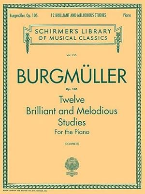 Bild des Verkufers fr 12 Brilliant and Melodious Studies, Op. 105: Schirmer Library of Classics Volume 755 Piano Solo zum Verkauf von Smartbuy